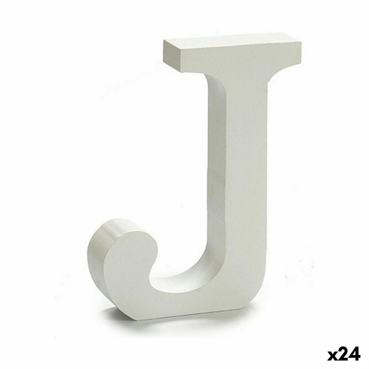 Letra Pincello J Branco Madeira 2 x 11 cm (24 Unidades)