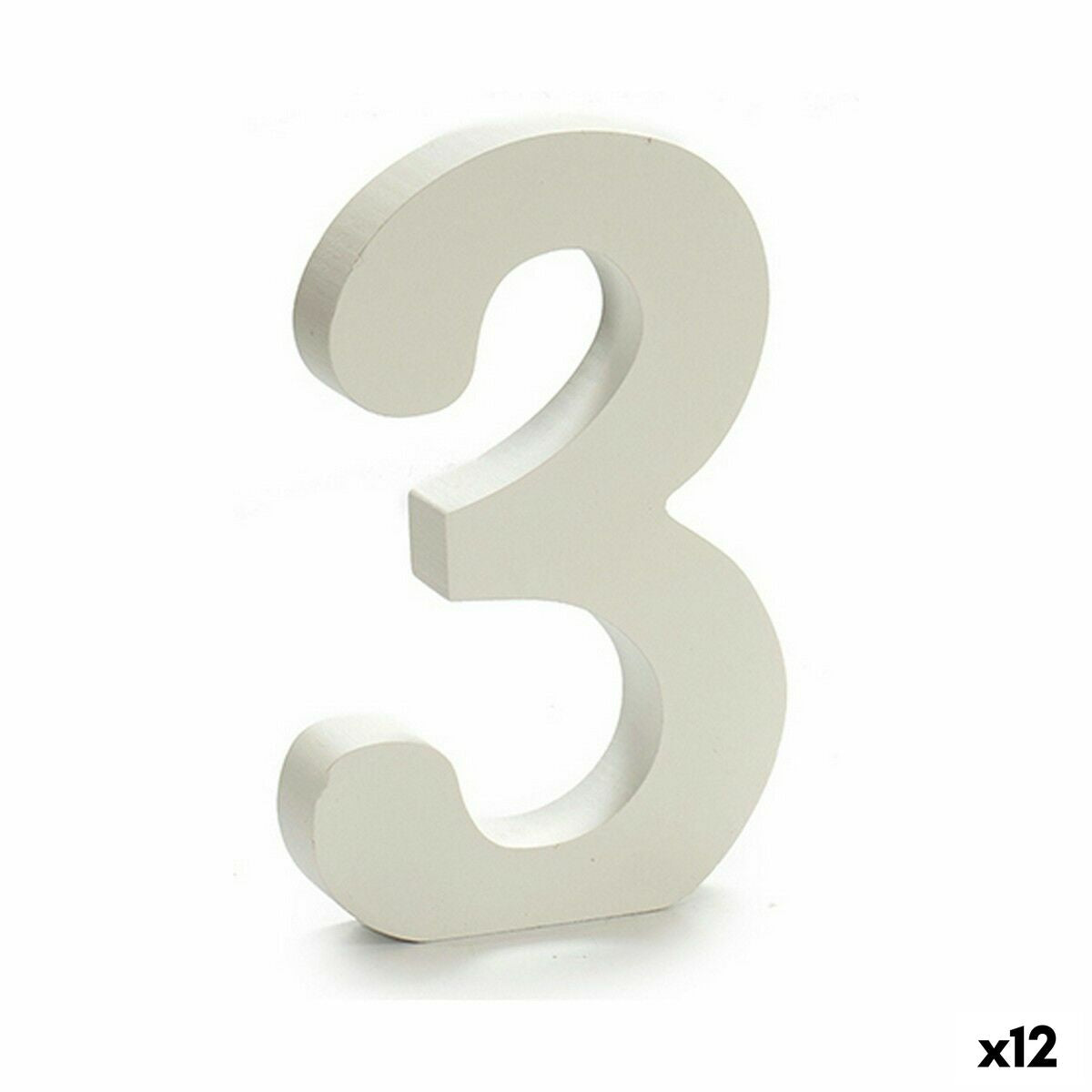 Número Pincello 3 Branco 1,8 x 21 x 17 cm (12 Unidades)