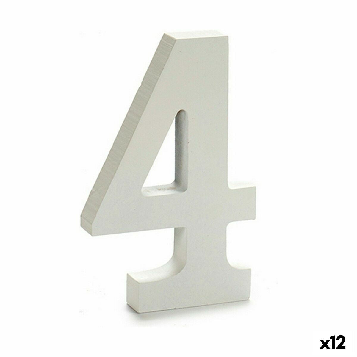 Número Pincello 4 Branco 1,8 x 21 x 17 cm (12 Unidades)