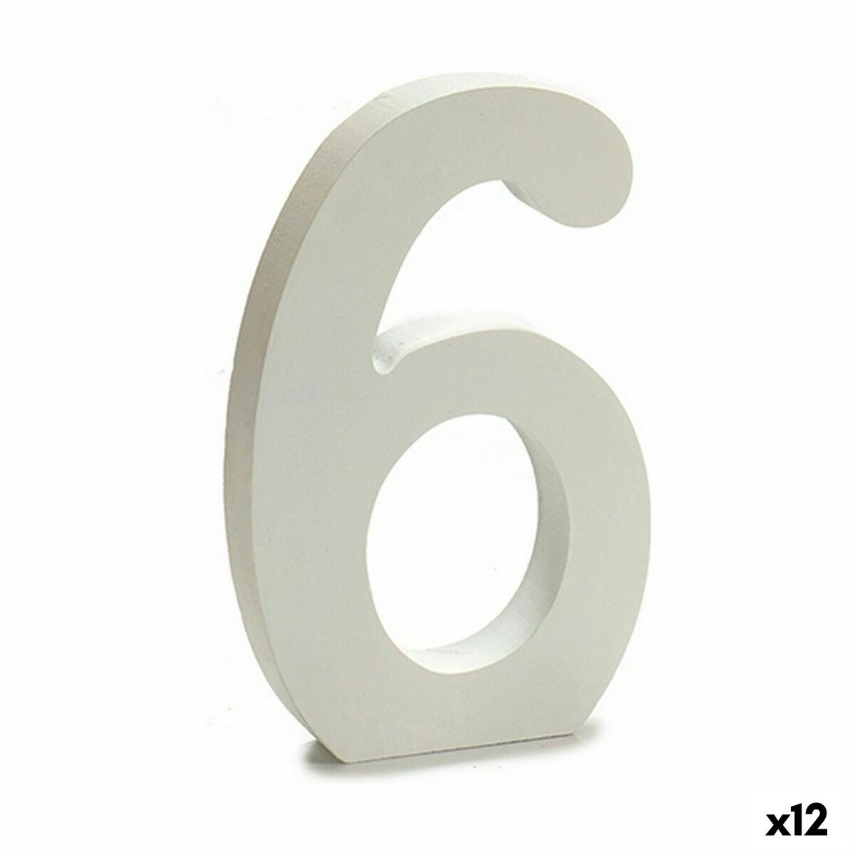 Número Pincello 6 Branco 1,8 x 21 x 17 cm (12 Unidades)
