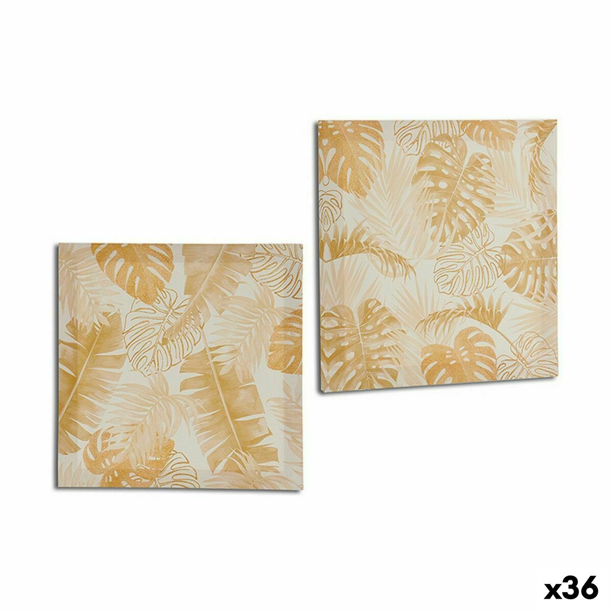 Tela Folha de planta Dourado 28 x 28 x 1,5 cm (36 Unidades)