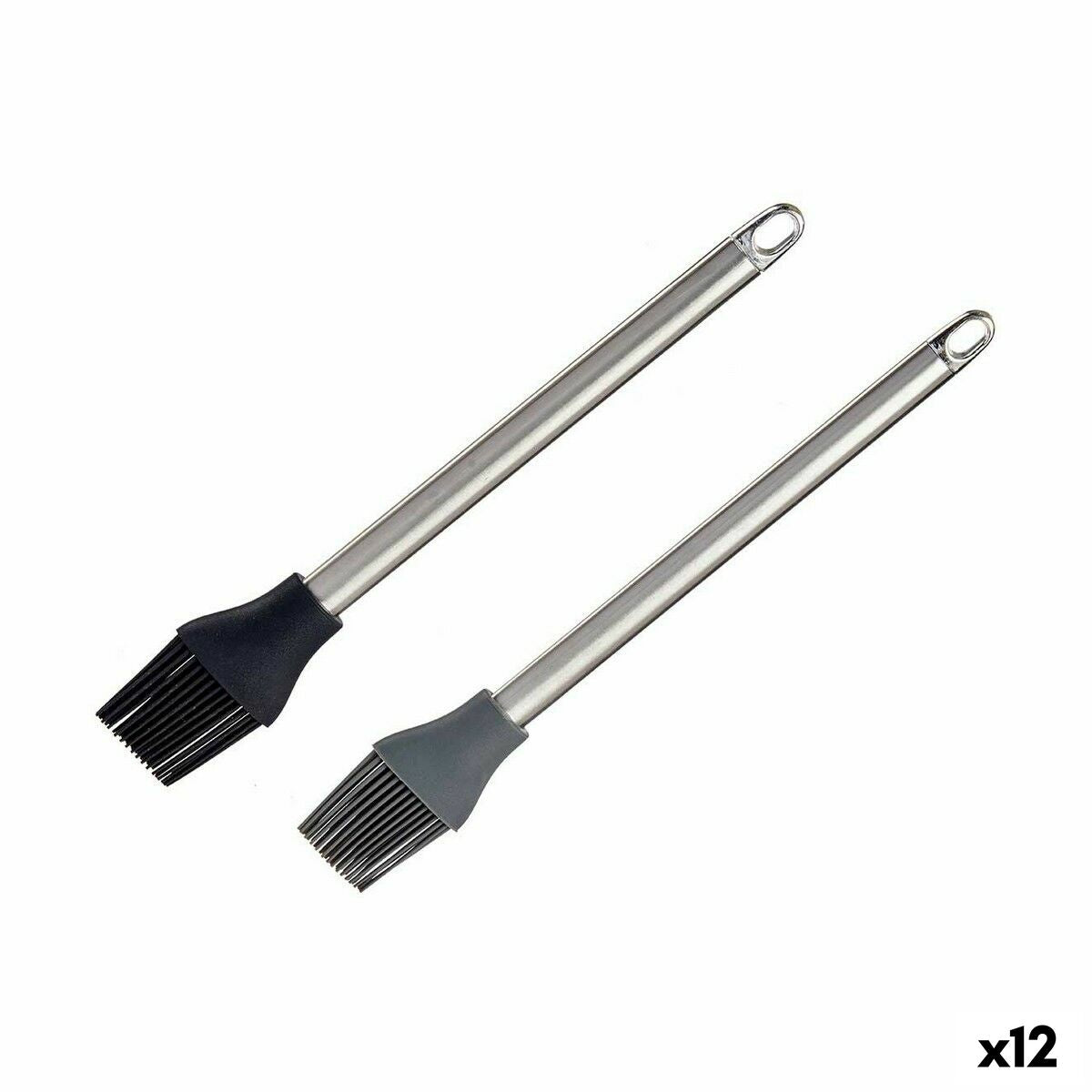 Pincel de Cozinha Kinvara KT3657(T/C)HB Silicone Aço inoxidável 28 x 4,5 X 2 cm (12 Unidades)