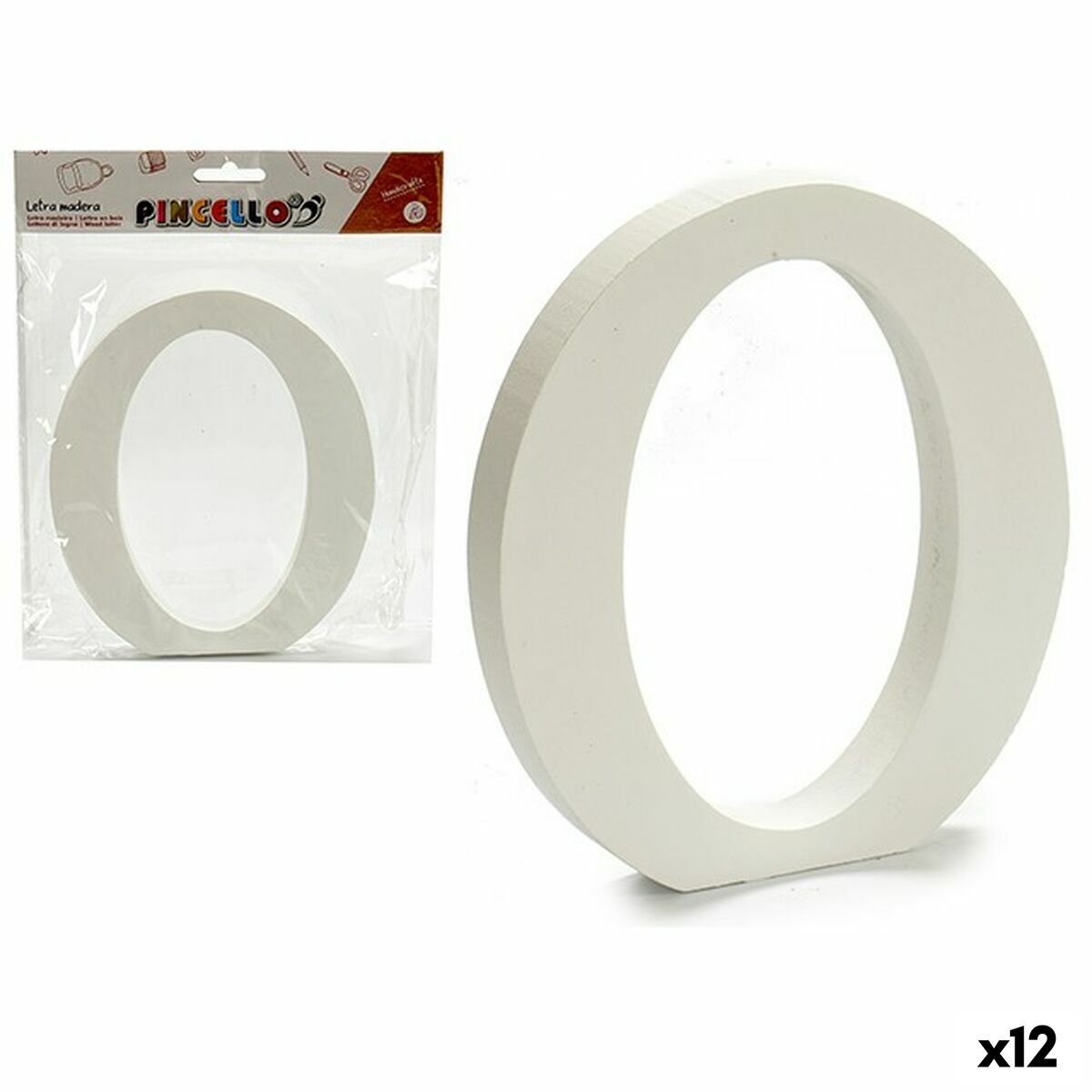 Letra Pincello O Branco Madeira 1,8 x 21 x 17 cm (12 Unidades)