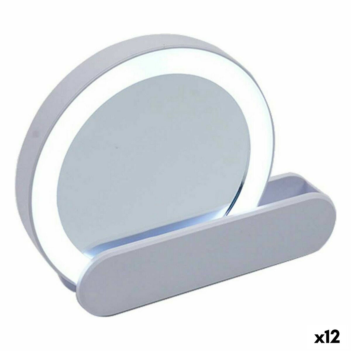 Espelho Berilo YXL2112-SB Branco ABS 9 x 2 x 10 cm Leve LED (12 Unidades)