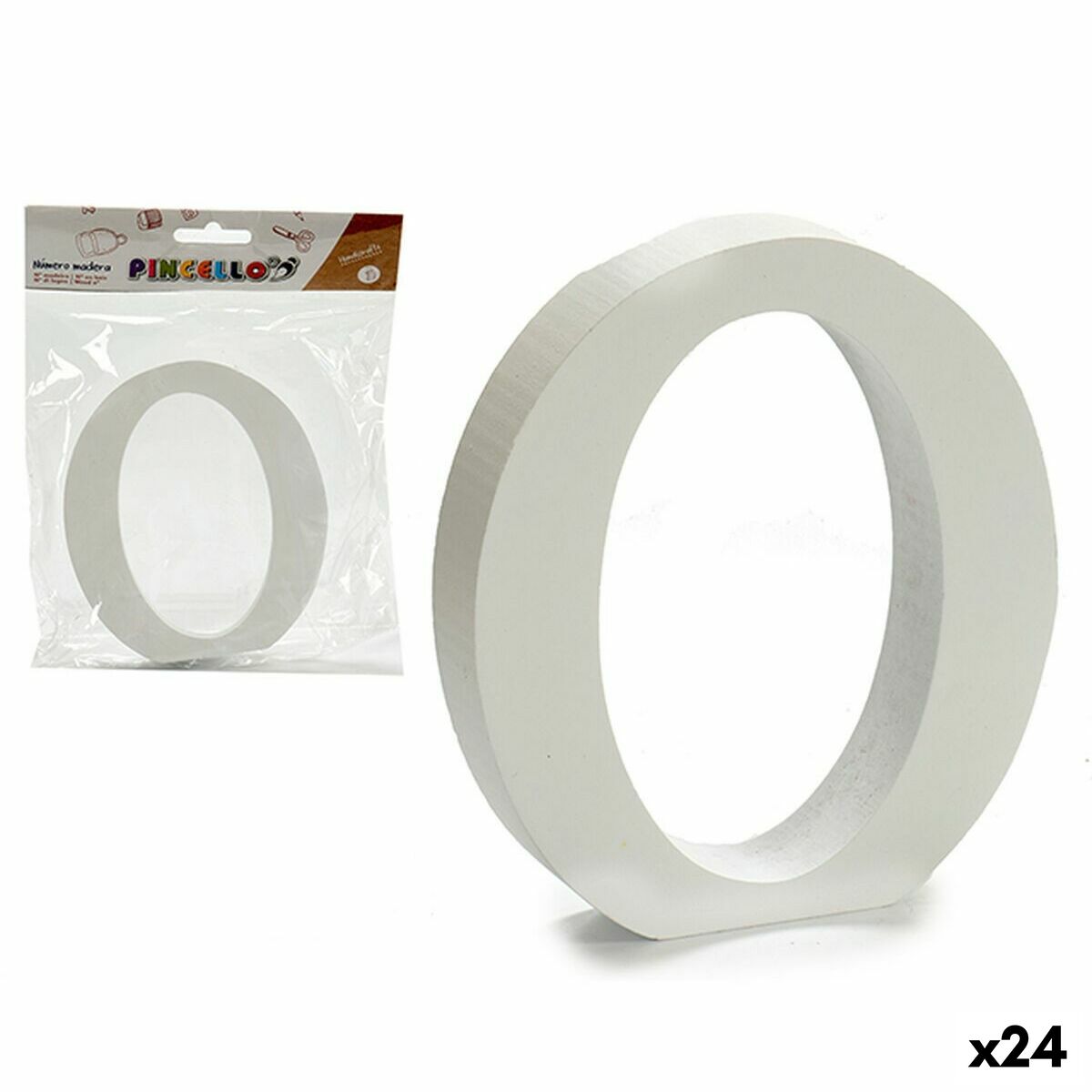 Letra Pincello O Branco Madeira 2 x 16 x 14,5 cm (24 Unidades)