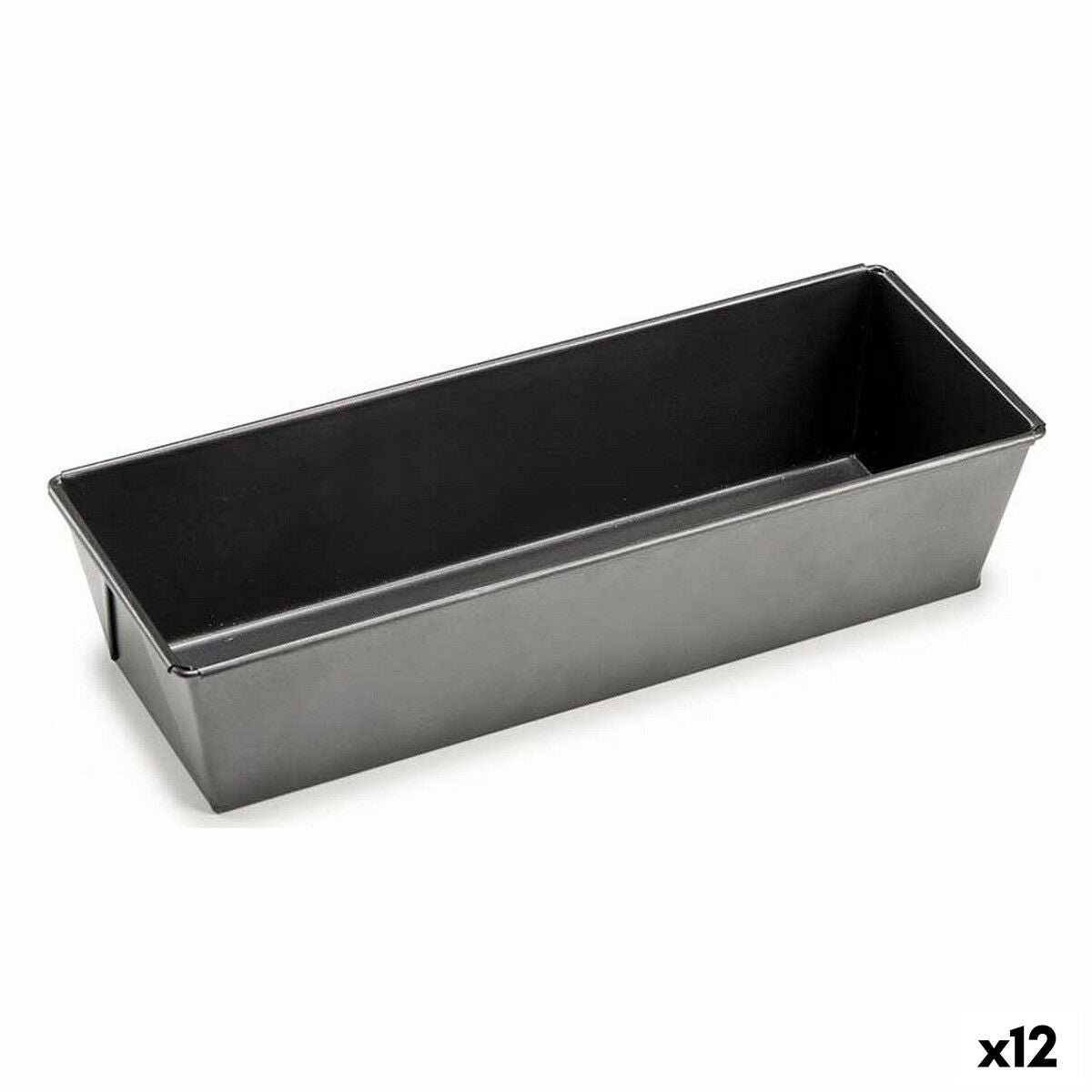 Molde Retangular Cinzento escuro Metal Aço com carbono 11,5 x 7,7 x 31 cm (12 Unidades)