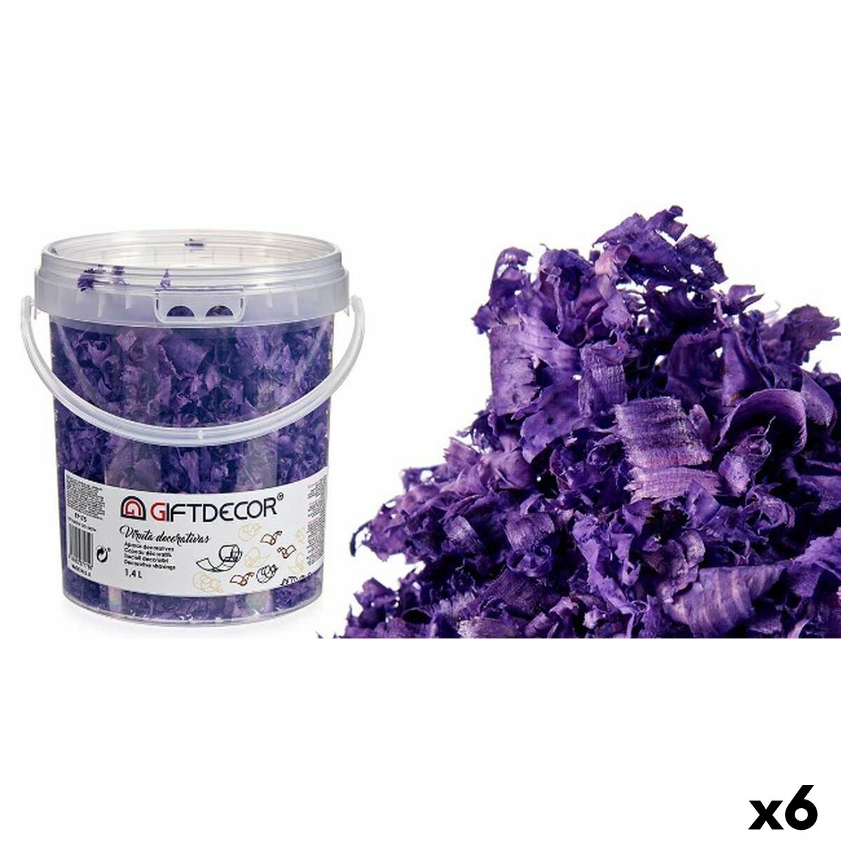 Aparas decorativas Gift Decor VIRUTA-LILA Lilás 1,4 L (6 Unidades)