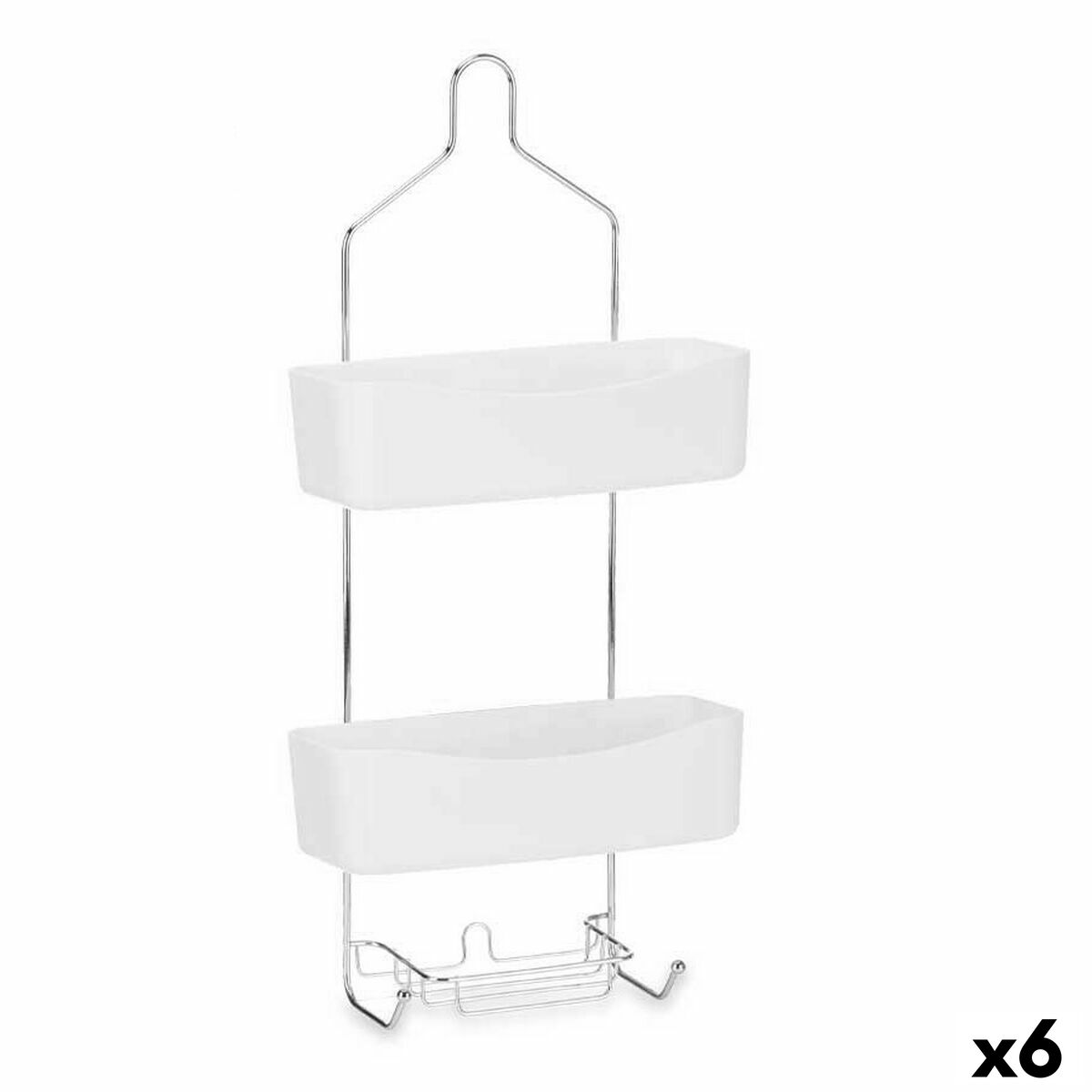 Prateleira de Casa de Banho Berilo W7072 - 382 Branco Metal Plástico 28 x 60 x 14 cm (6 Unidades)