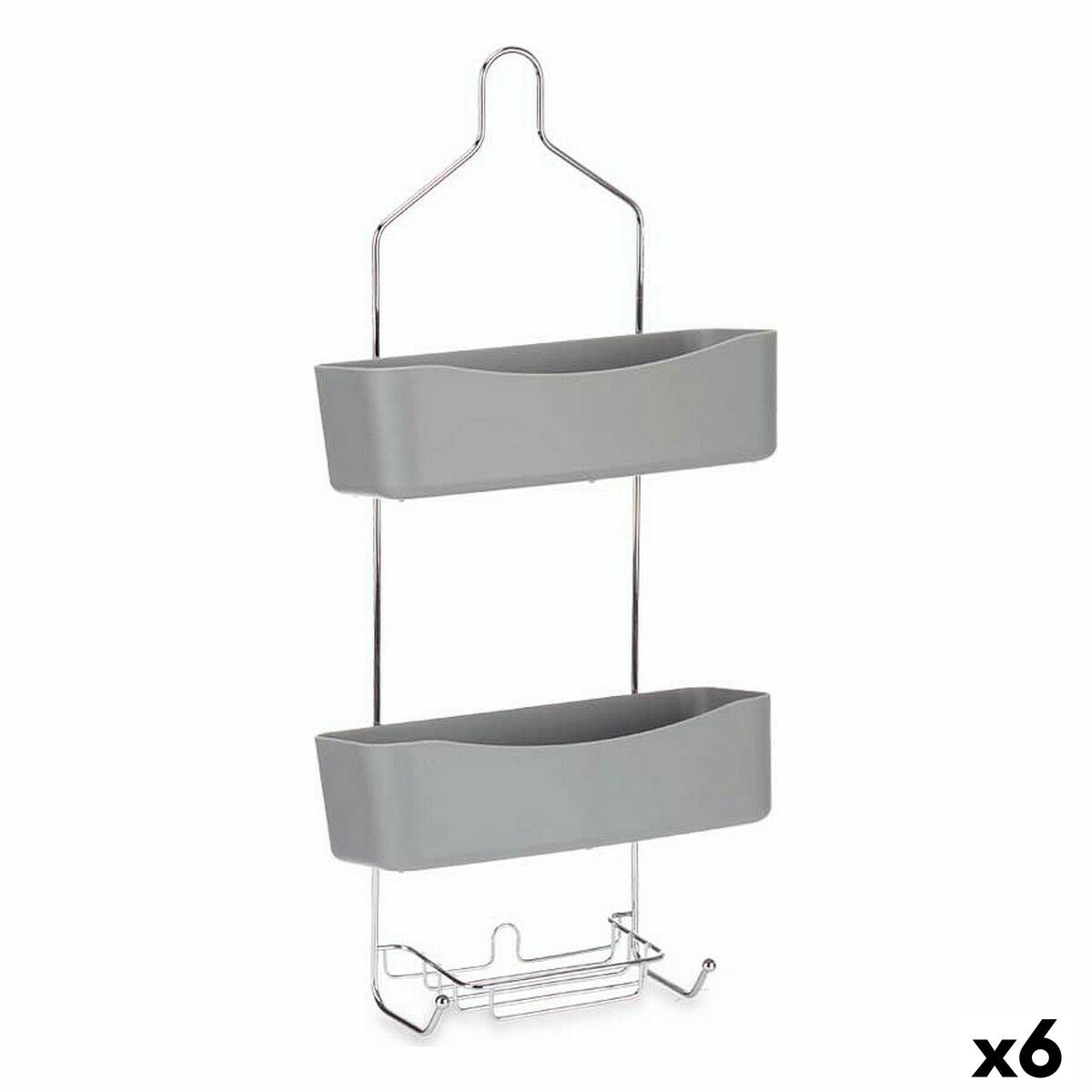 Prateleira de Casa de Banho Berilo W7072 - 383 Cinzento Metal Plástico 28 x 60 x 14 cm (6 Unidades)