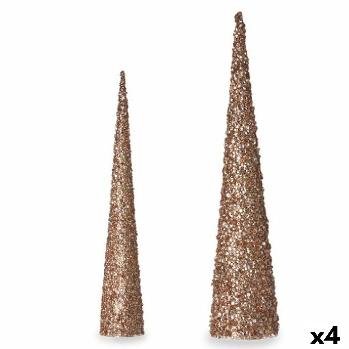 Adorno Natalício Krist+ 193YYX38-MNCA-3 Bronze Dourado Cones 9,5 x 60 x 9,5 cm Lantejoulas (4 Unidades)