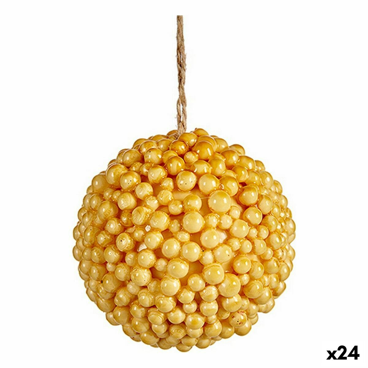 Bola de Natal Krist+ 19A24331 Amarelo Plástico (24 Unidades)