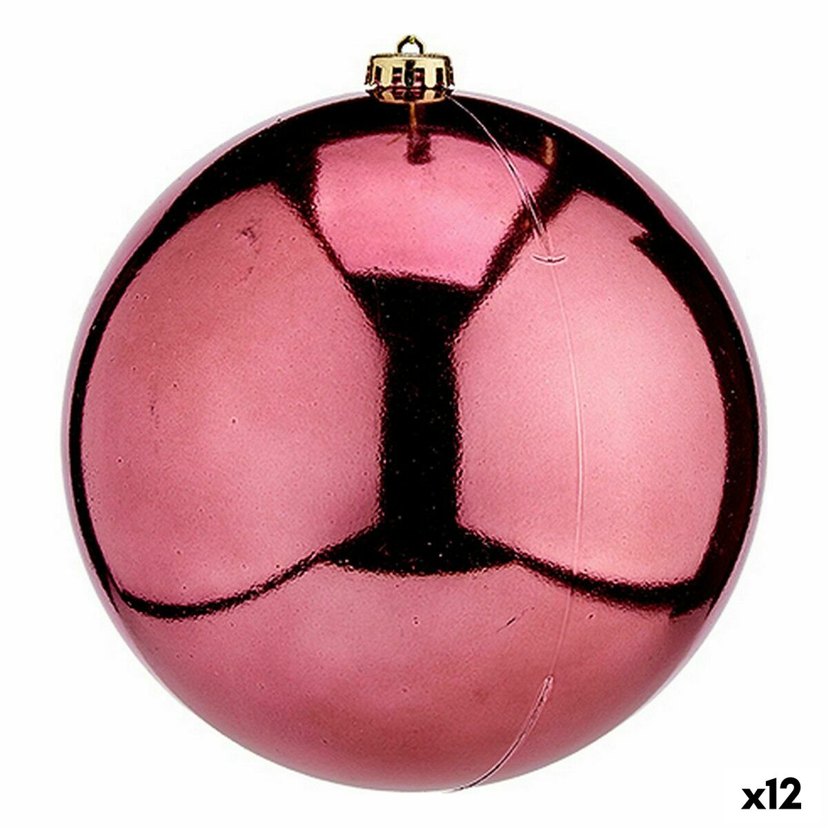 Bola de Natal Krist+ 00843 Cor de Rosa Plástico (12 Unidades)