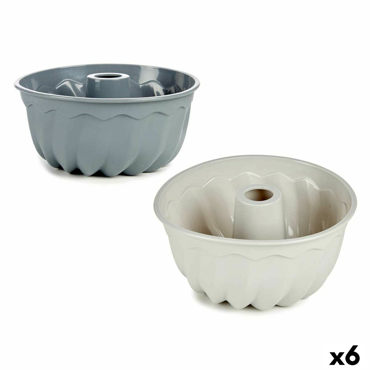 Molde de Bolos Kinvara HH026 Cinzento claro Cinzento escuro Silicone 22 x 10 x 22 cm Anel (6 Unidades)