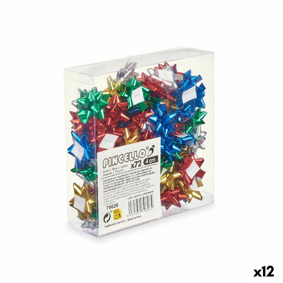 Argolas Pincello 2 PVC 4 cm Brilho Multicolor (12 Unidades)