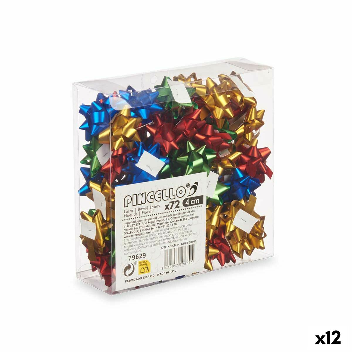 Argolas Pincello 5 PVC 4 cm Mate Multicolor (12 Unidades)