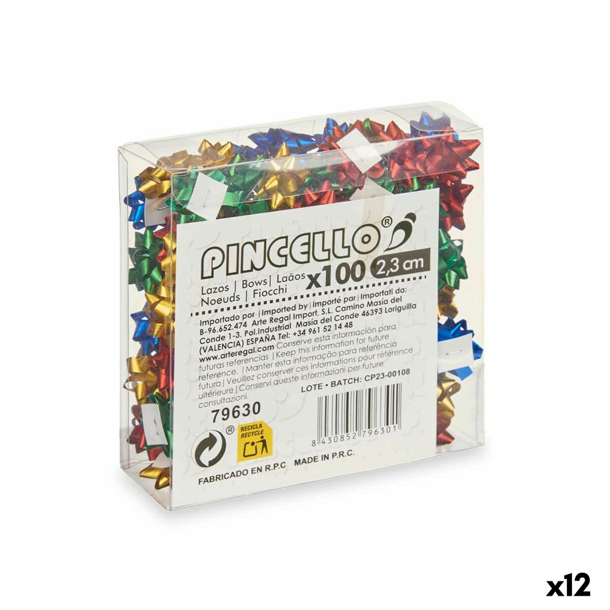 Argolas Pincello 6 PVC 2,3 cm Mate Multicolor (12 Unidades)