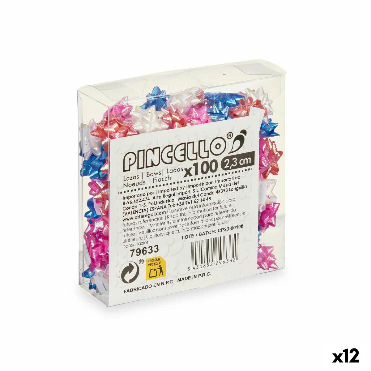Argolas Pincello 9 PVC 2,3 cm Brilho Pastel (12 Unidades)