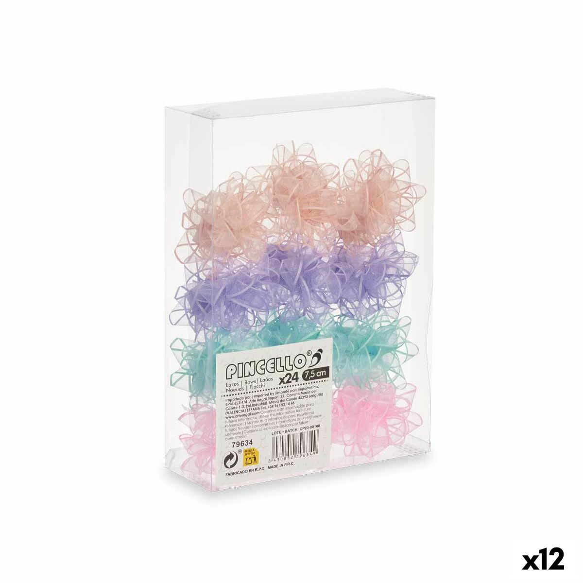 Argolas Pincello 10 PVC 7,5 cm Pastel (12 Unidades)