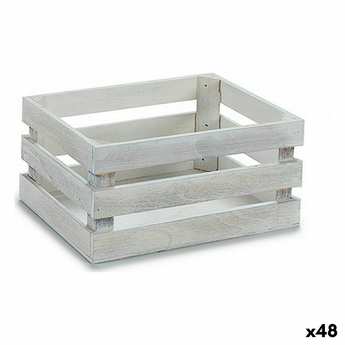 Caixa Decorativa Branco Madeira de álamo 22 x 9 x 13 cm (48 Unidades)
