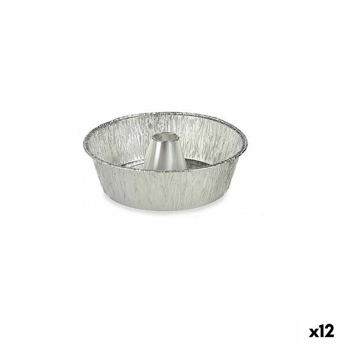 Molde para Pudim Kinvara 30287C Prateado Alumínio 25 x 7,7 x 25 cm Descartável Flã (12 Unidades)