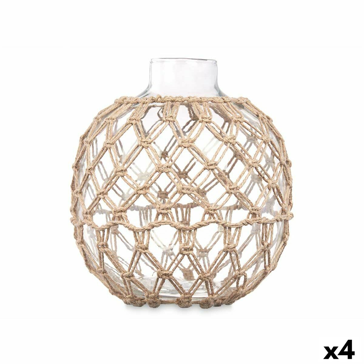 Bola decorativa Transparente Natural 21 x 23 cm (4 Unidades)