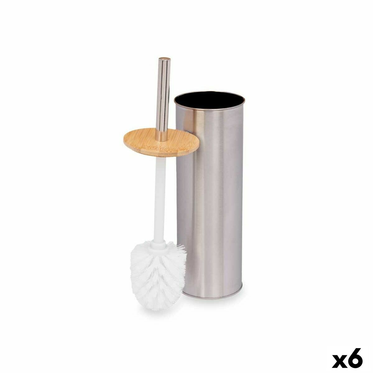 Piaçaba Berilo B1041SW Prateado Bambu Aço inoxidável 9,5 x 27,5 x 9,5 cm (6 Unidades)