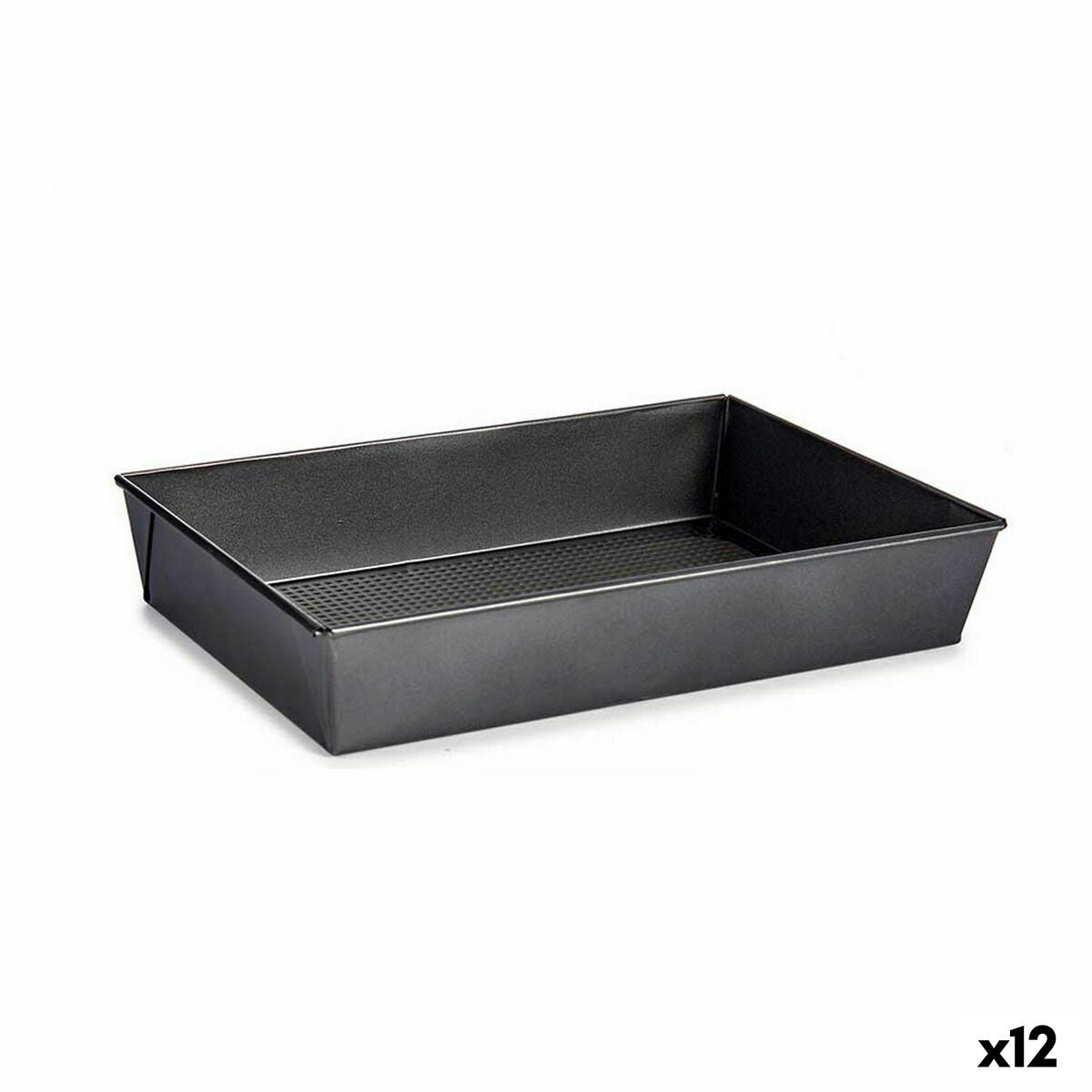 Molde Retangular Kinvara CK31470 Cinzento escuro Metal Aço com carbono 24 x 6,5 x 36,5 cm (12 Unidades)