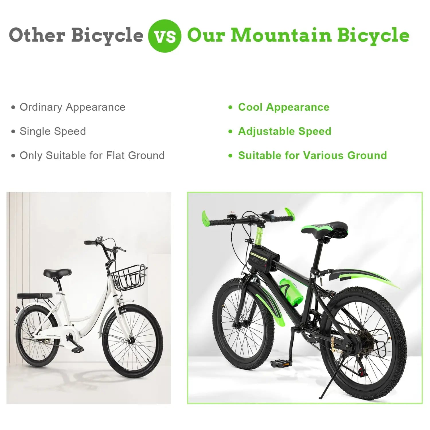 Bicicleta infantil de 20" com 7 velocidades, travões de disco duplos, bicicleta infantil unissexo com altura ajustável para BTT, para meninos e meninas