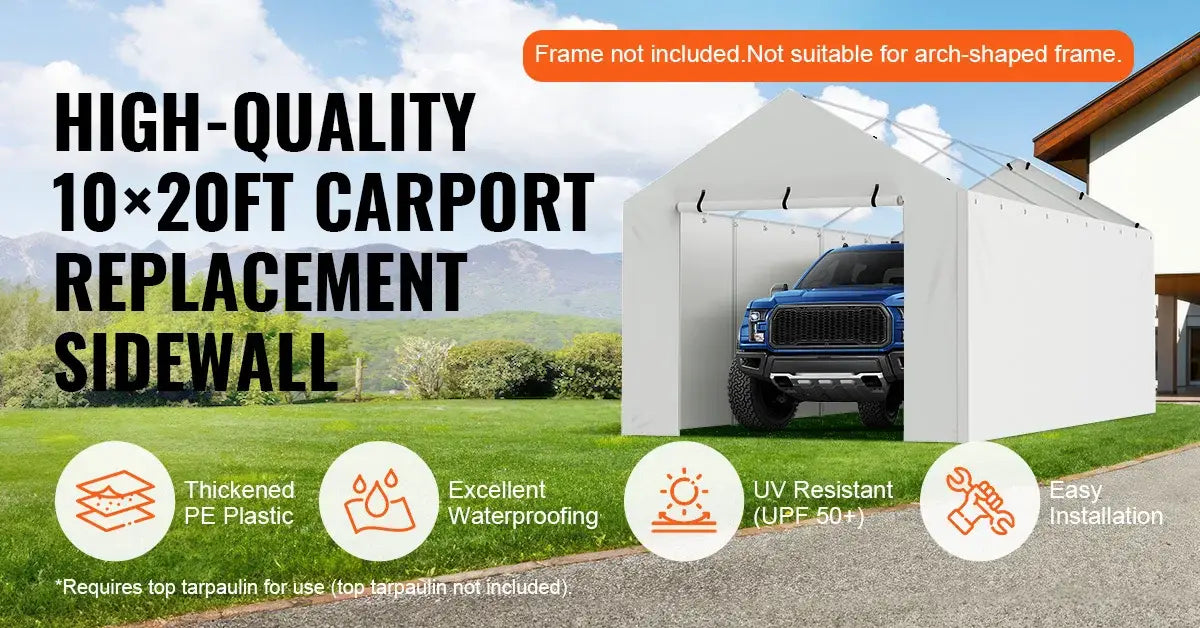 SucceBuy Carport Substituição Garagem Tenda Abrigo Lona Resistente À Prova D'água e Proteção UV.