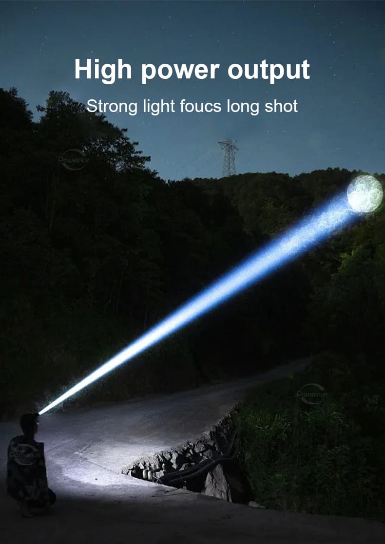 Farol LED ultra potente 350000000 Super brilhante 4000M Lanterna de cabeça recarregável Farol de caça e pesca 18650