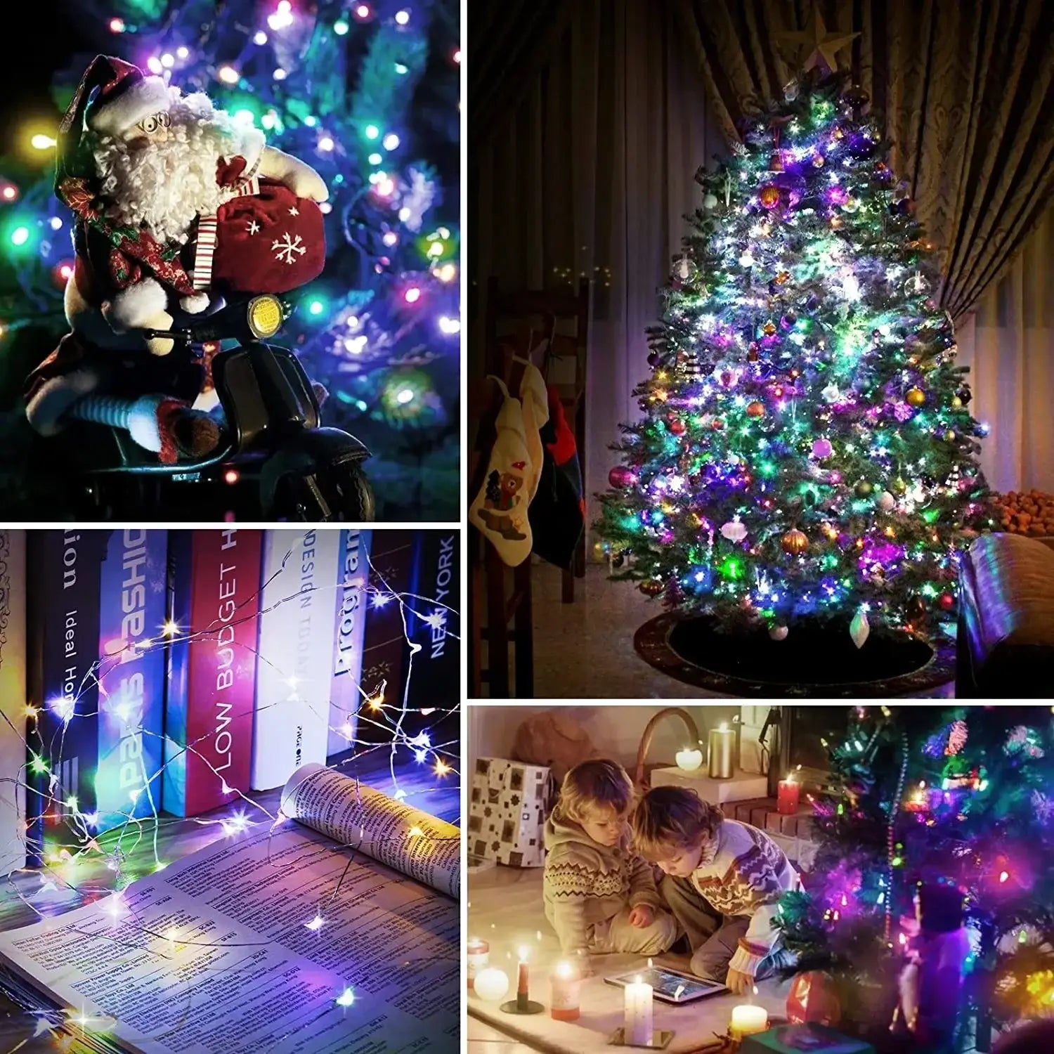 Cordão de Luz LED USB para Natal e Decoração 8 Modos com Controlo Remoto