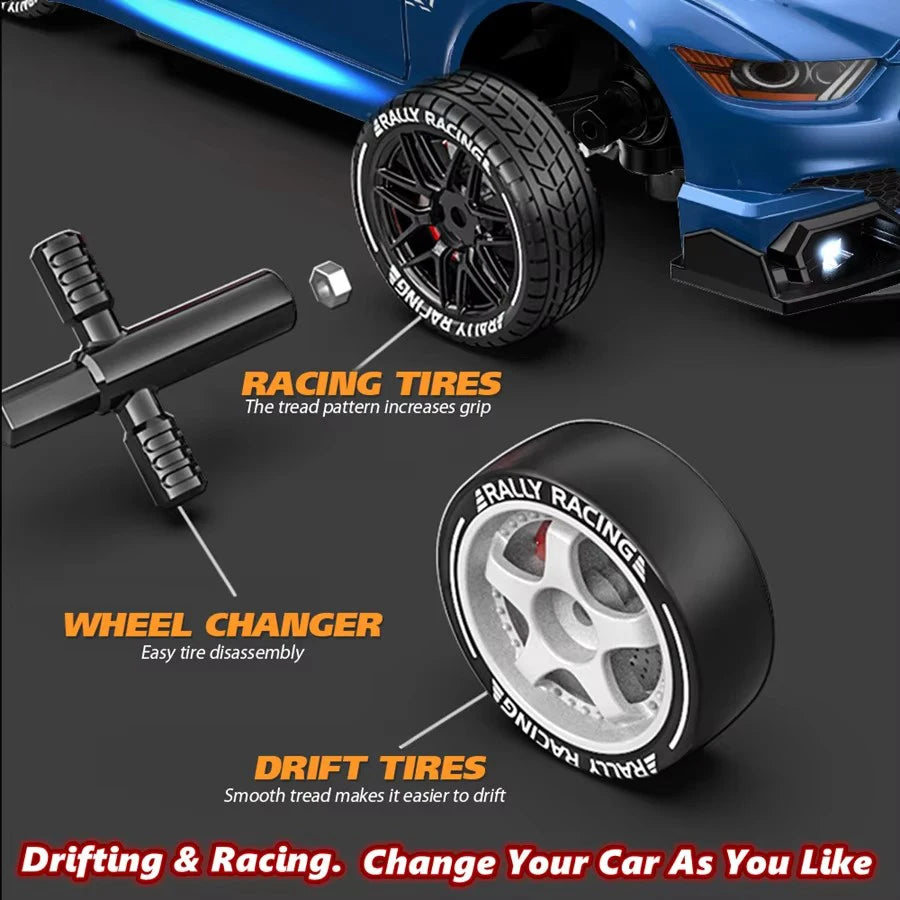 Carro Super Drift RC Mustang 4WD Alta Velocidade para Meninos