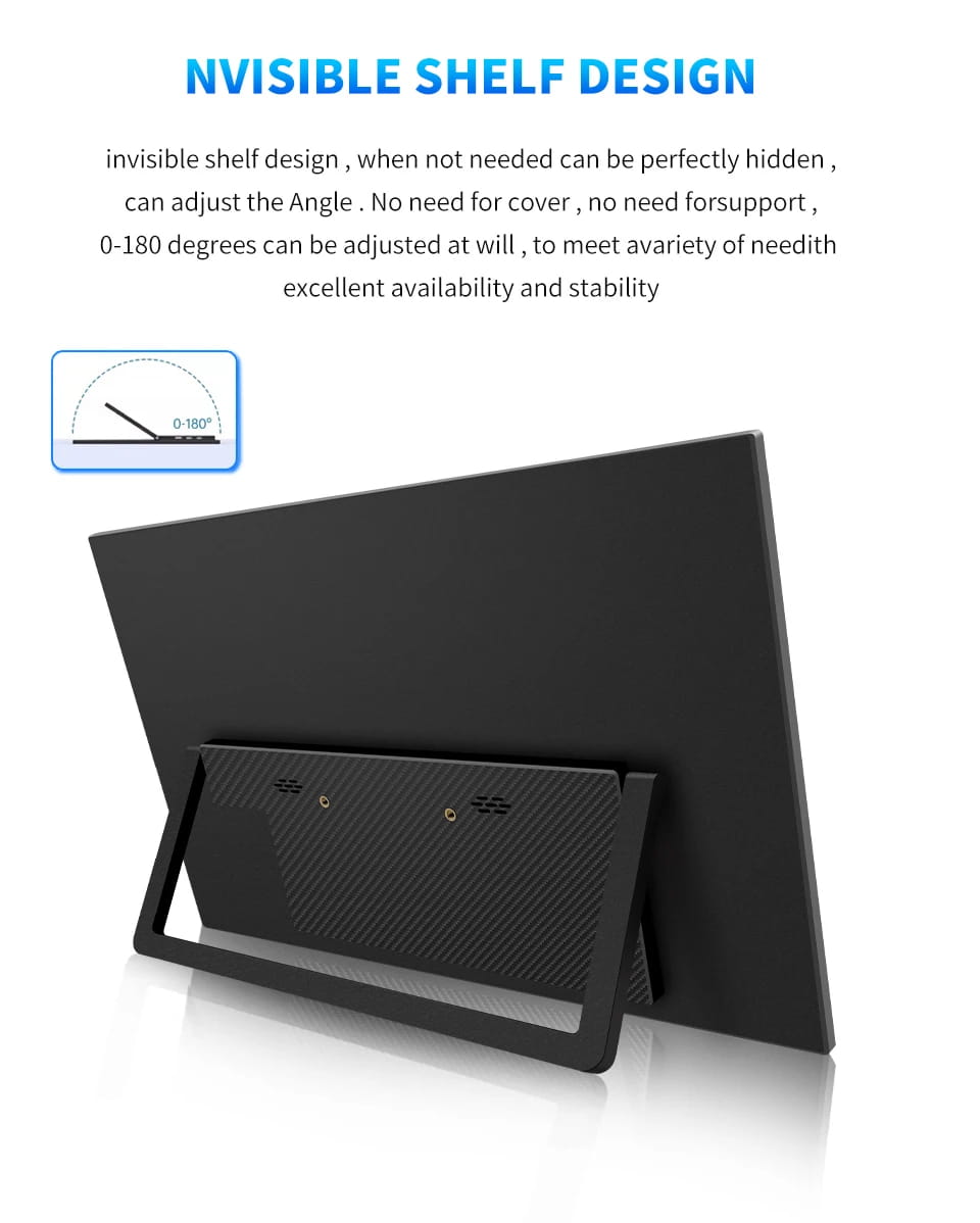 Monitor portátil HGFRTEE 15,6 polegadas FHD IPS para jogos