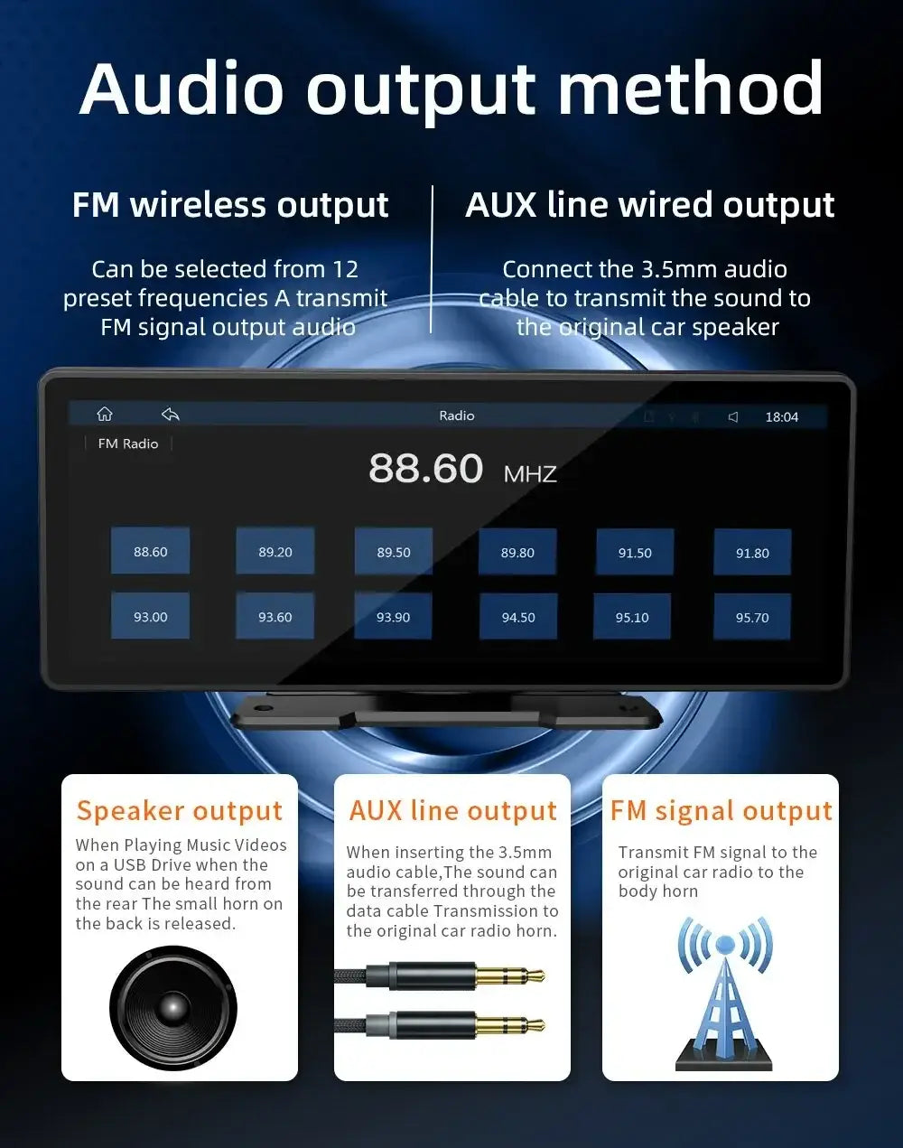 Rádio automóvel universal com ecrã de 10,26" Carplay, multimédia, Wi-Fi, leitor de vídeo, ecrã Carplay sem fios + câmara de 12 LEDs para Apple ou Android
