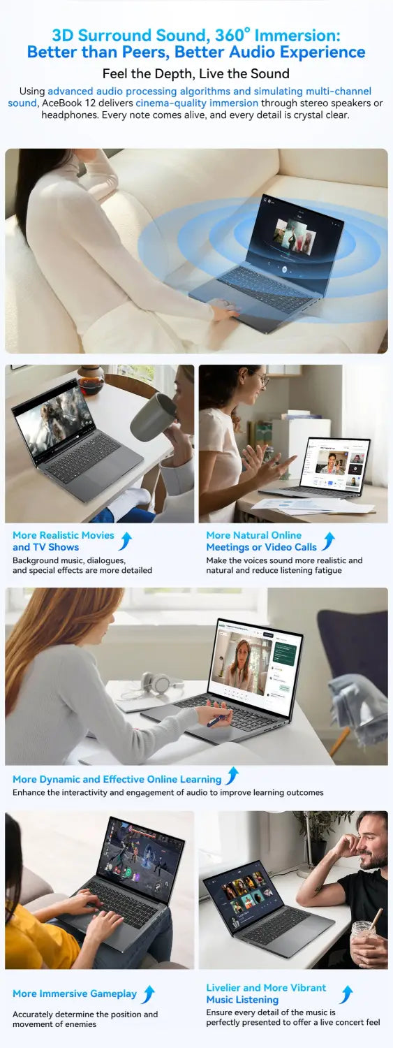 Portátil Blackview AceBook 12 Win 11 16'' FHD IPS, Portátil Intel I5-1030NG7, 16 GB de RAM, SSD de 512 GB, Botão de alimentação com impressão digital 2 em 1