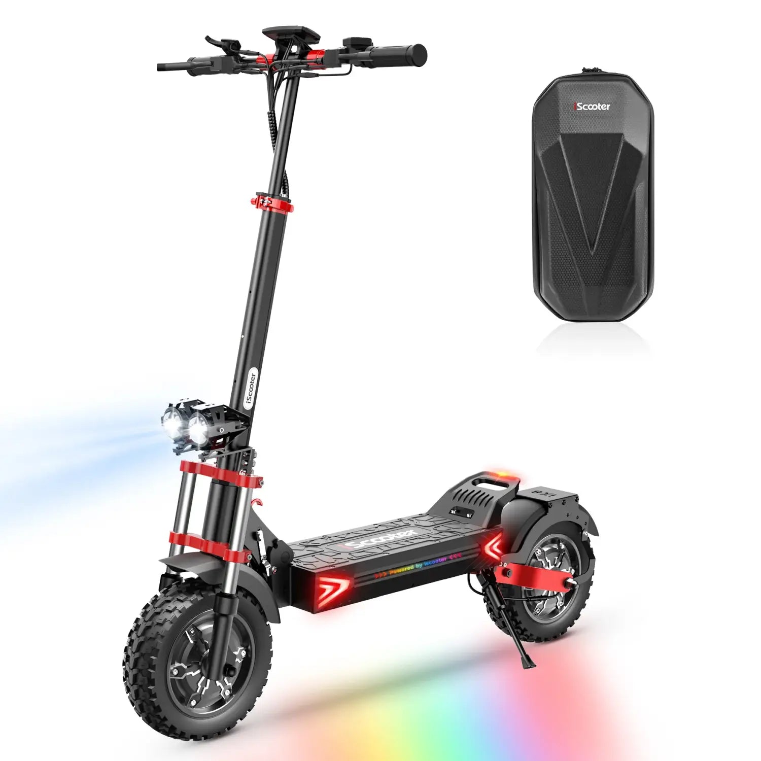 iScooter iX8 Scooter Elétrica, 2 Motores de 1200 W, Bateria de 48 V 20 AH, Pneu de 12 Polegadas, Travões de Disco Hidráulicos Duplos, Suspensão Dianteira e Traseira