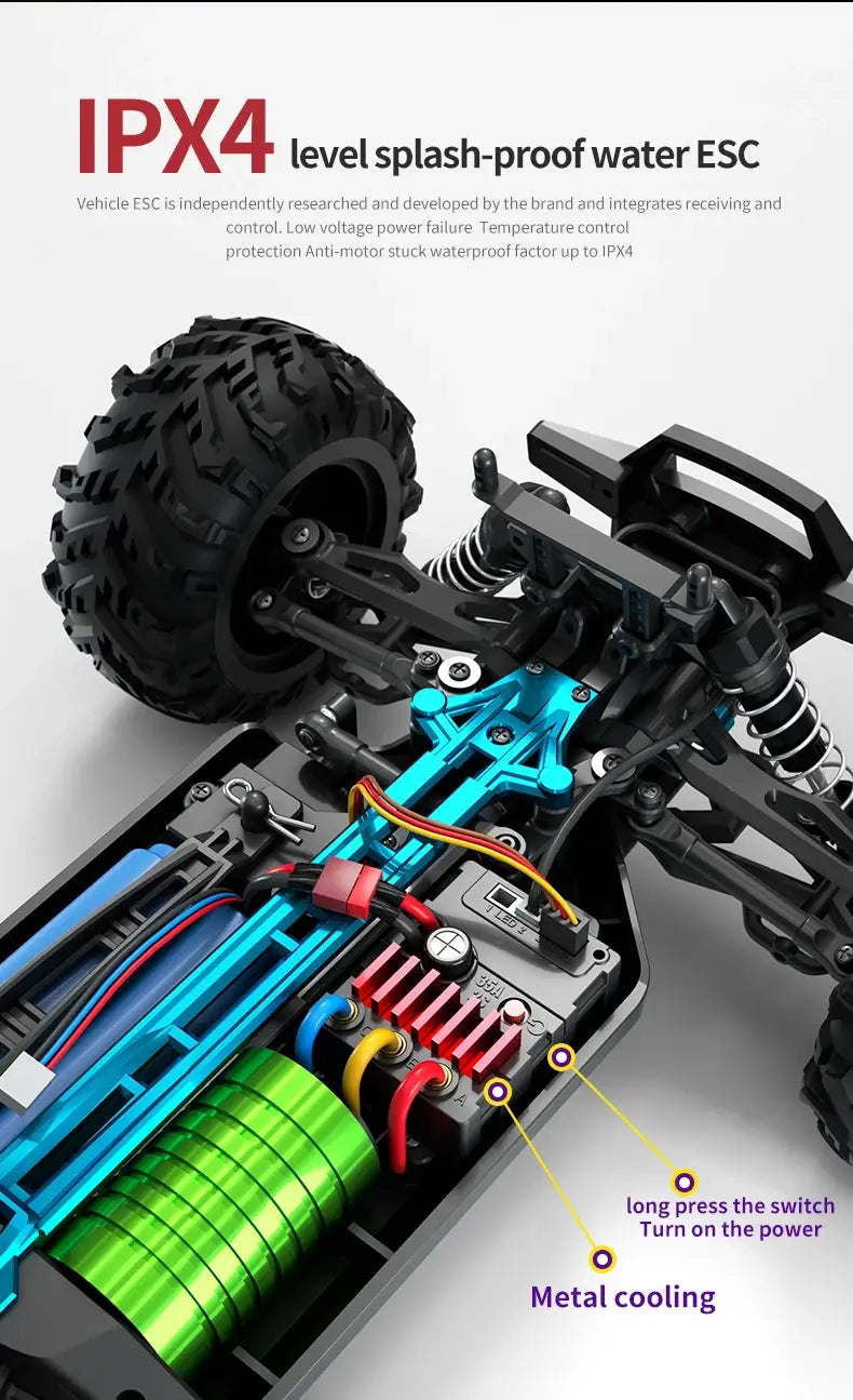 1:16 70 km/h ou 50 km/h 4WD RC carro com controlo remoto LED carros de alta velocidade drift monstro 4x4 camião para crianças vs Wltoys 144001 brinquedos