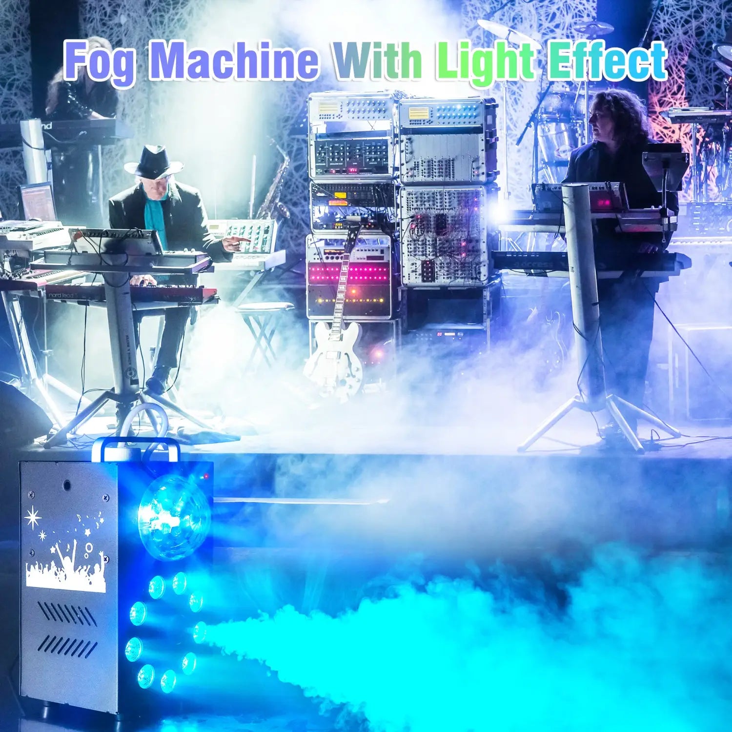 Máquina de fumo e nevoeiro Datewink 700W, 9 LEDs RGB, luzes de palco, efeito, controlo remoto, ejetor de nevoeiro para discoteca, DJ, festa de Natal, casamento