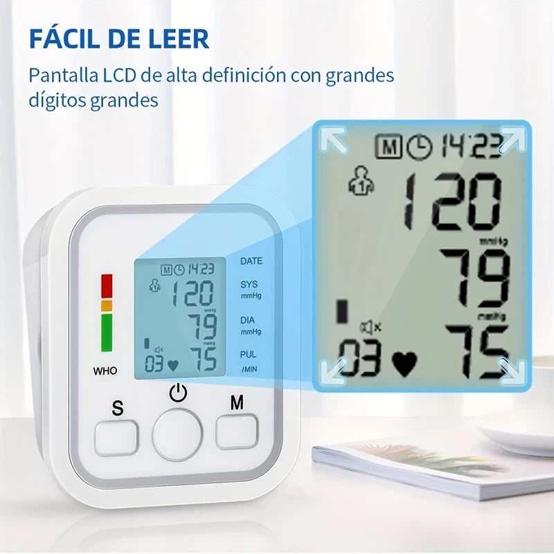 Monitor digital de pressão arterial tipo braço, aparelho de pressão arterial, esfigmomanómetro médico doméstico, tonómetro automático