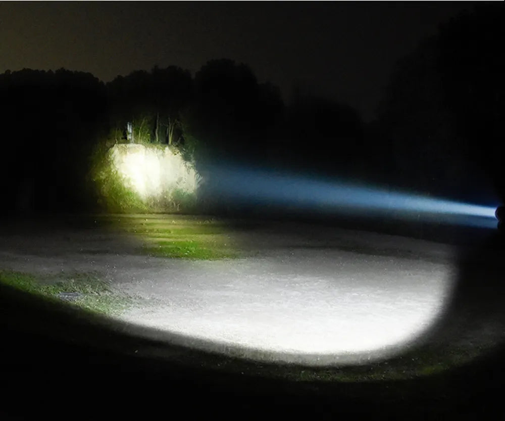Lanterna tática de caça LED recarregável por USB à prova de água, conjunto profissional de luzes noturnas para tiro