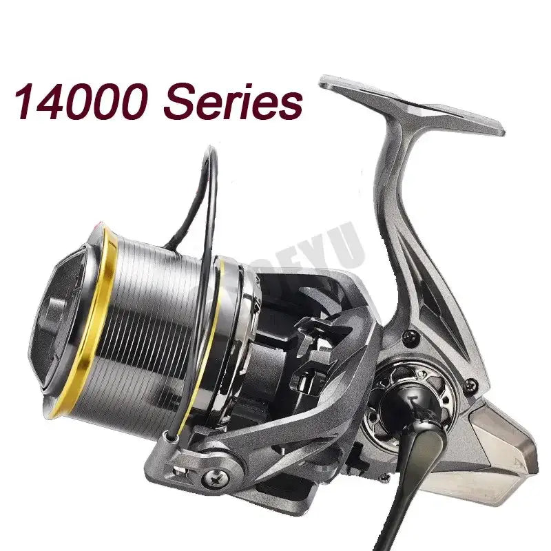Carreto de pesca giratório 50 kg âncora 18 rolamentos 10000S 12000S 14000S carreto forte fundição longa pesca marítima robalo roda