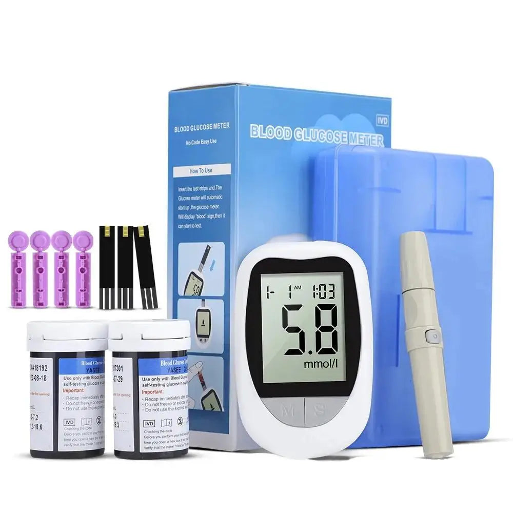 AJC Medidor de Glicose no Sangue Kit de Glicosímetro Teste de Diabetes 50/100 Tiras com Lancetas Açúcar no Sangue Médico Mg/mmol Freestyle Libre