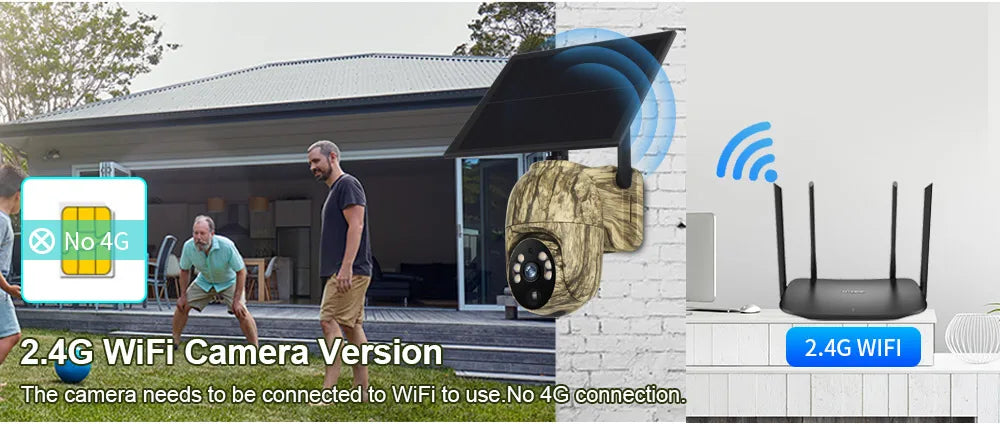 Câmara solar Ubox WiFi 4G LTE Câmara de rasto celular com painel solar Câmara de segurança Visão noturna a cores para vida selvagem ao ar livre