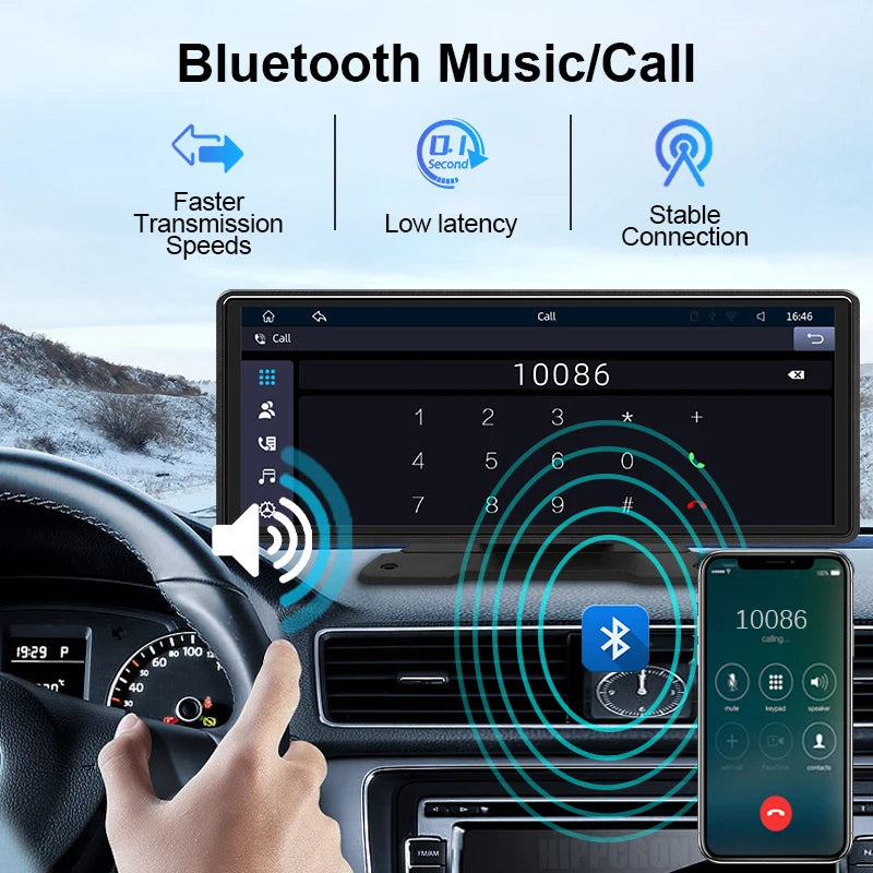 Rádio multimédia 10,26 polegadas Car Play Android Auto sem fios Bluetooth