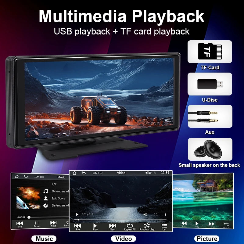 Rádio multimédia 10,26 polegadas Car Play Android Auto sem fios Bluetooth