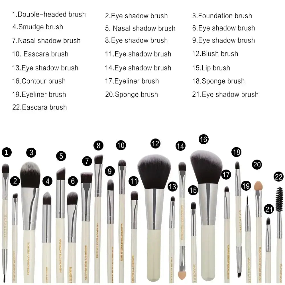 13/3/22 peças Conjunto de pincéis de maquilhagem profissional Kits de ferramentas para sombra, eyeliner, cosméticos, pincéis de maquilhagem