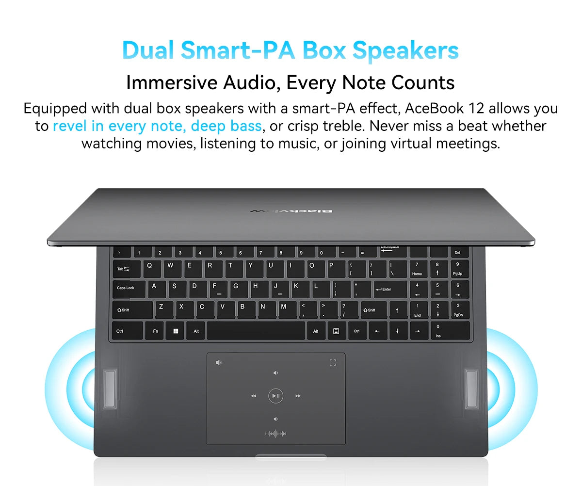Portátil Blackview AceBook 12 Win 11 16'' FHD IPS, Portátil Intel I5-1030NG7, 16 GB de RAM, SSD de 512 GB, Botão de alimentação com impressão digital 2 em 1