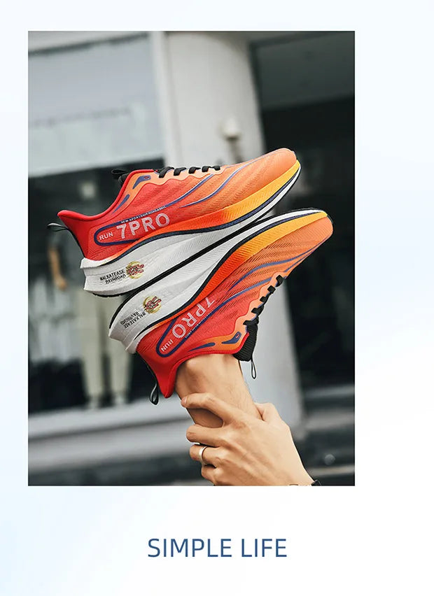 Ténis de corrida de verão para homem, novo ténis de treino desportivo profissional com placa de carbono, antiderrapante e com absorção de choque para áreas exteriores
