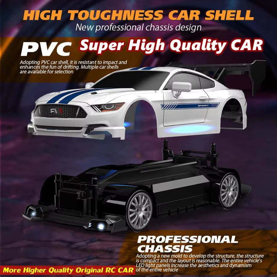 Carro Super Drift RC Mustang 4WD Alta Velocidade para Meninos