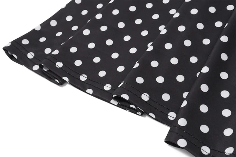 Vestido Candyhot Polka Dot Sem Mangas Cintura Alta Mini